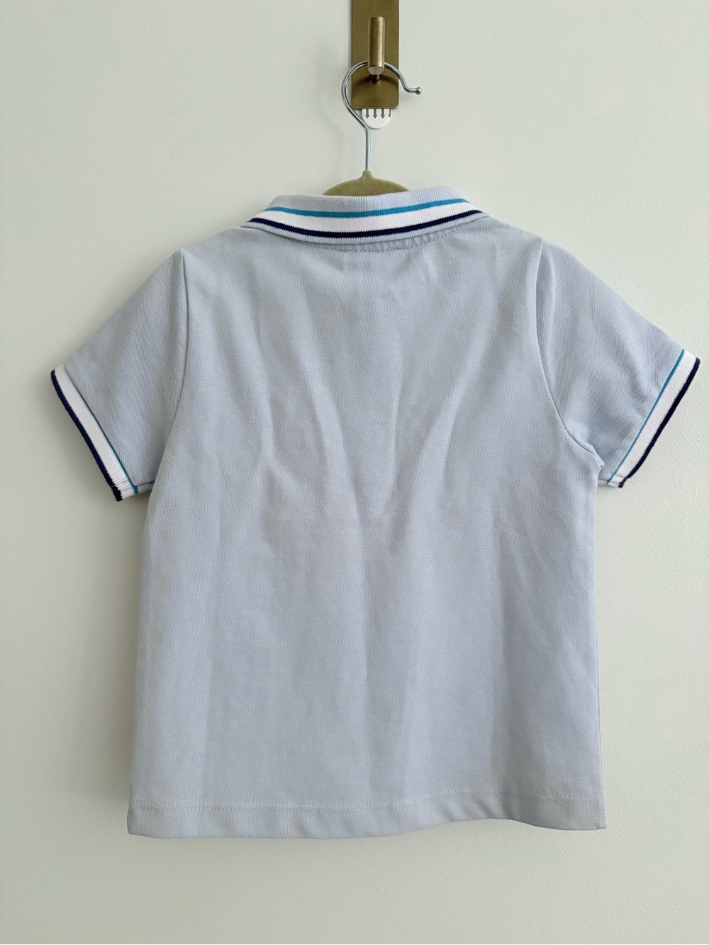 NWT Jacadi Paris Boys Polo Shirt in Light Blue Organic Cotton Preppy Size 24 Mos - Picture 3 of 10